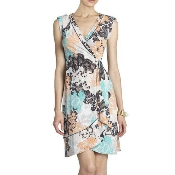 Robe BCBGMAXAZRIA Jersey Drapé Contrasté - Taille S, Noire Et Rouge - Neuve Sans étiquettes - Cocktail